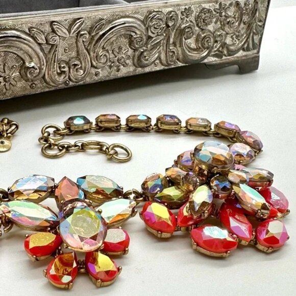 J Crew Crystal Statement Necklace WOW - Picture 7 of 10